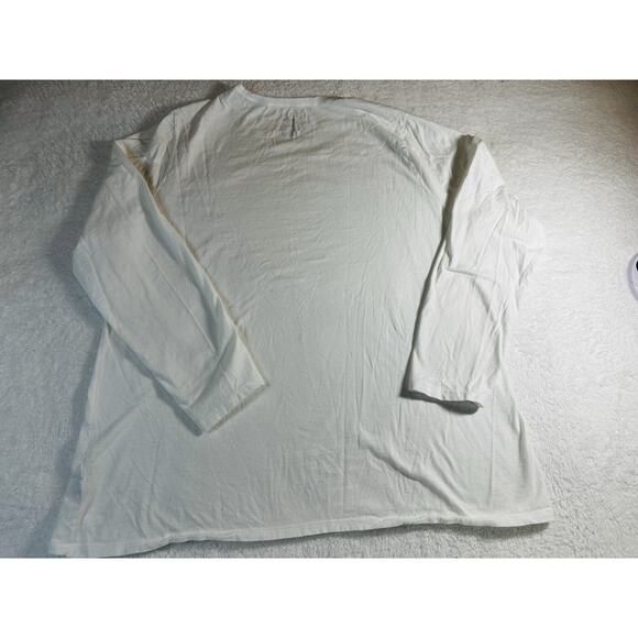 Just My Size Shirt Size 2X White Long Sleeve Crew Neck Pullover Jms - Picture 3 of 5
